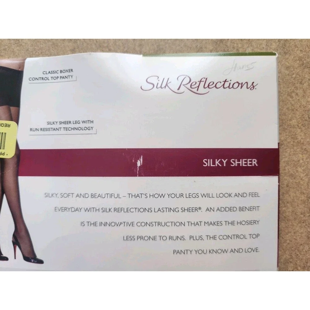 Hanes Silk Reflections Nylons Sheer Toe Control Top Barely There SZ AB 0A925